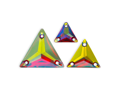 Triangle, Lt. Siam AB - Resin, Sew on Rhinestone