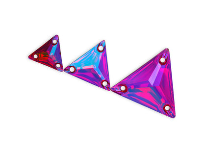 Triangle, Rose AB, Resin, Sew on Rhinestone