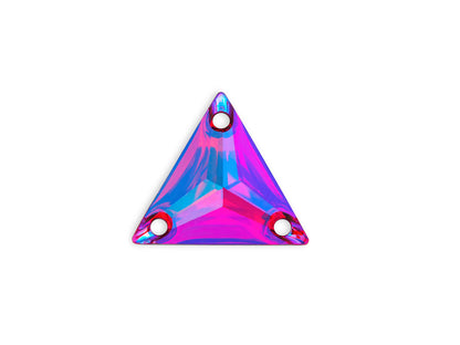 Triangle, Rose AB, Resin, Sew on Rhinestone