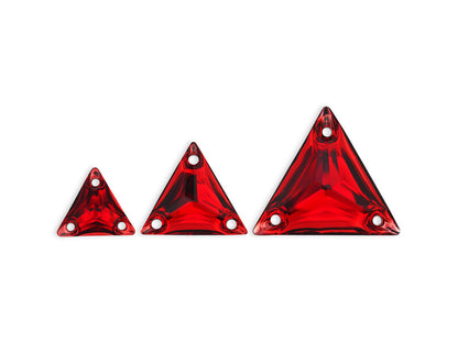 Triangle, Siam - Resin, Sew on Rhinestone