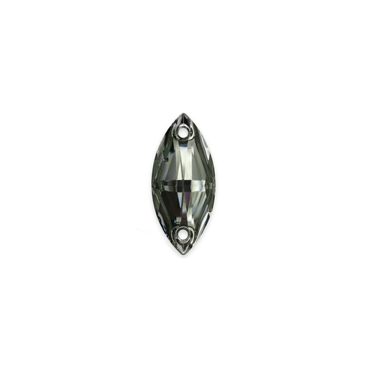 Terävä Soikea, Black Diamond - Lasi, Ommeltava Strassi